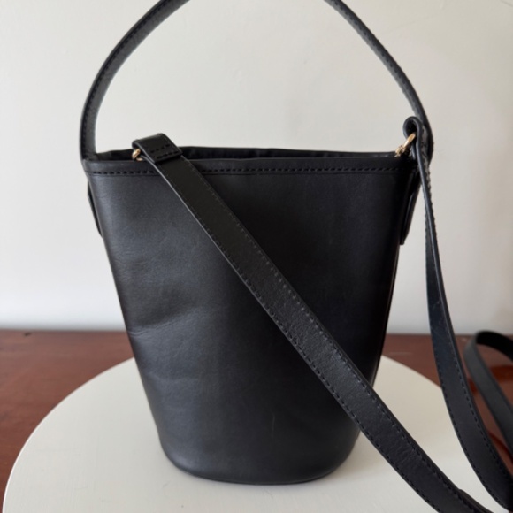 J Crew Berkeley Woven Black Leather Bucket Bag - Picture 4 of 6